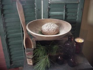 Primitive & Old Wood Dough Chop Bowl - Estate Find 12 