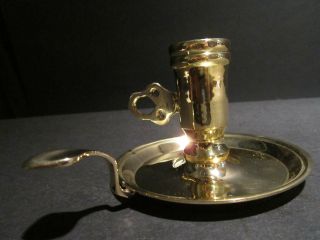 Repro Antique Primitive Brass Push Up Adjustable Chamberstick Candle Light photo