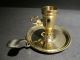 Repro Antique Primitive Brass Push Up Adjustable Chamberstick Candle Light Primitives photo 1