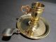 Repro Antique Primitive Brass Push Up Adjustable Chamberstick Candle Light Primitives photo 5