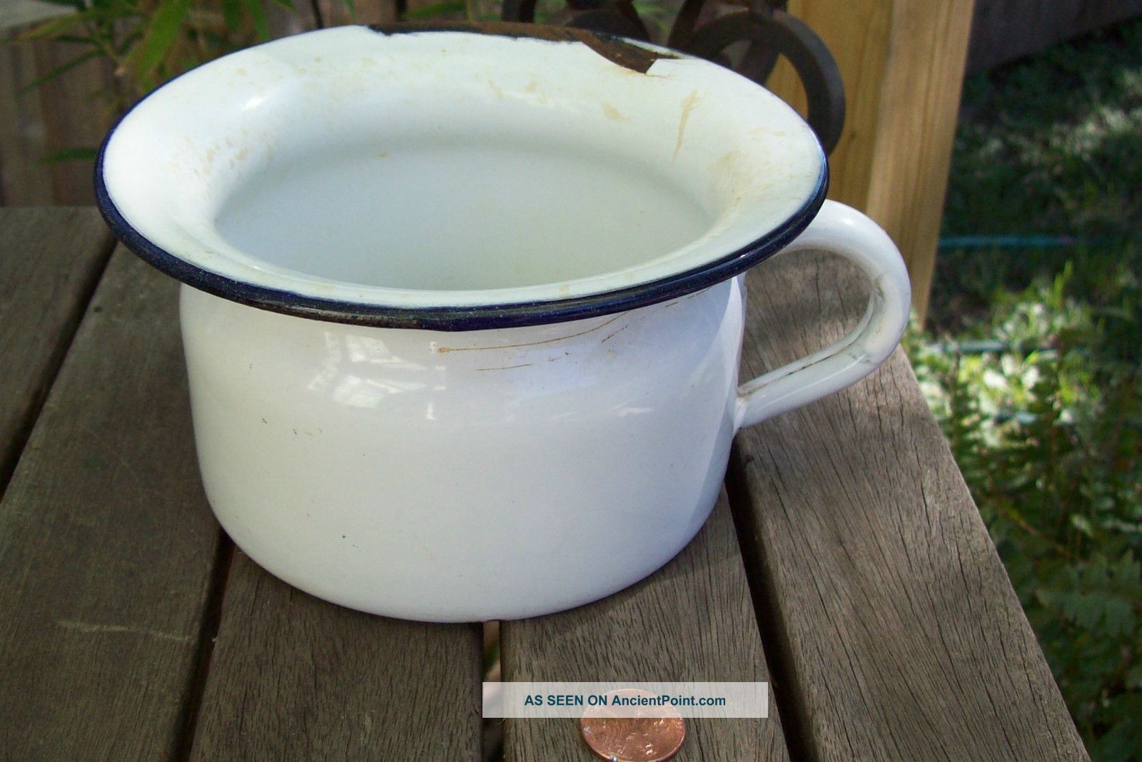 Vintage Enamelware Baby Potty Primitives photo