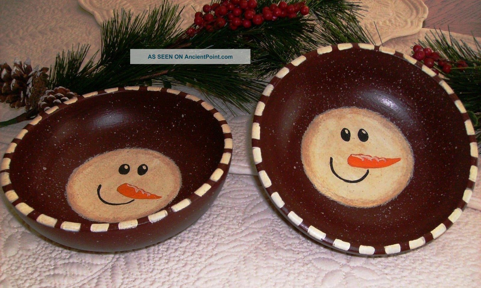 2 Primitive Folk Art - Snowman 6 