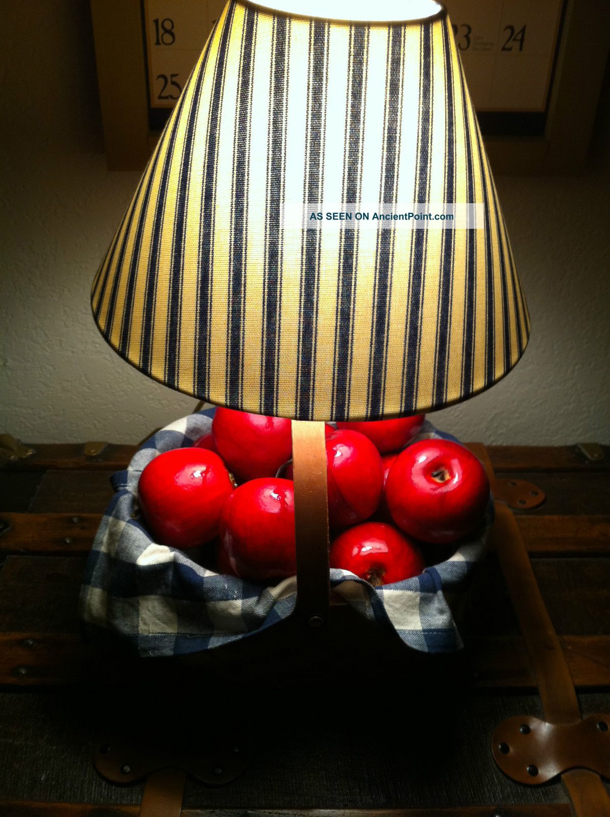 Cute Basket Lamp With Blue Stripped 7 