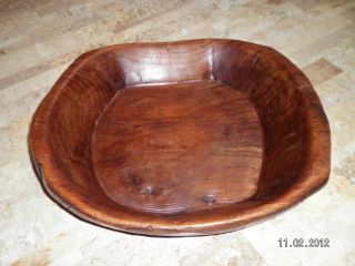 Antique Primitive Hand Hewn/carved Wood Dough Bowl Solid Heavy Wood photo