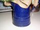 Country Primitive Christmas Tree In Navy/white Speckled Coffeepot - Gumdrop Tree Primitives photo 1