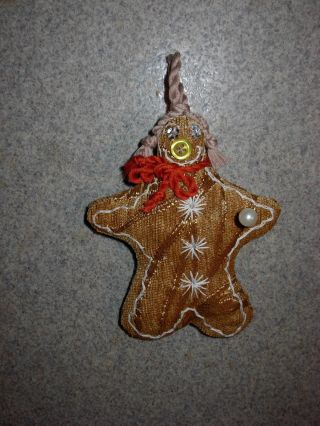 Vintage Primitive Gingerbread Cookie Doll - Pin Cushionis photo