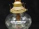 Antique Vintage Glass Pedestal Kerosene / Oil Lamp Brass Burner Dimpled Tank Primitives photo 4