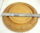 Antique Breadboard Wood Hand Carved Primitive Round Bread Board Kitchenalia 11 