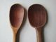 Pair Of Primitive Wooden Treen Spoons/ladles - Country Antiques Primitives photo 1