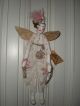 Primitive Angel Doll In Pink,  White And Gold - Unusual Christmas Folk Art Primitives photo 4