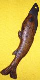 Antique Primitive Incredible Beauty Wood Carved Fish. . .  Knife. . .  Patina / Or Primitives photo 1