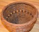 Old Wood Small Basket For Fruits Or Muffins Rare 5 Inch Primitives photo 5