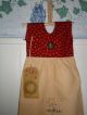 Primitive Decorative,  Tea Dyed,  Holiday Stitchery Dress Handmade Doll Primitives photo 2