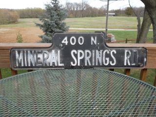 Early Humpback Street Sign Mineral Springs Rd.  Vintage Street Sign photo