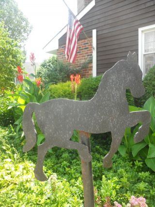 Antique Primitive Folk Art Iron Horse Farm Sign Nr photo