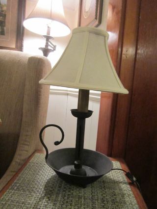 Hog Scraper Style Candle Stick Lamp (with Shade And Bulb Included) photo