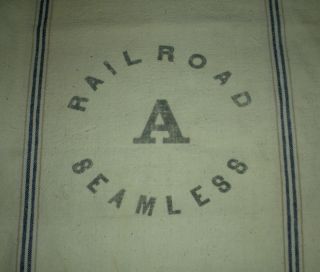 Antique 1800s Railroad Seamless Feed Flour Grain Sack Homespun Fabric Vafo photo