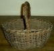 Antique Early - Mid 1800s Primitive Basket W/ Fantastic Patina - Unique Style Vafo Primitives photo 4
