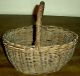 Antique Early - Mid 1800s Primitive Basket W/ Fantastic Patina - Unique Style Vafo Primitives photo 5