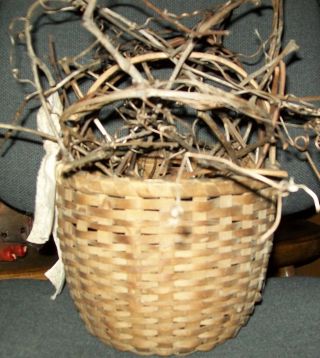 Early Basket Great Ware String Sewed For Repair Great Look photo