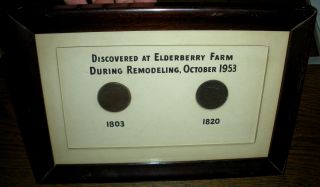 1803 & 1820 Copper Liberty Cents Found Elderberry Farm Bucks County Pennsya Vafo photo