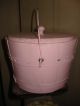 Antique Vintage Wooden Firkin Sugar Bucket Primitive Pail - Pink Primitives photo 4