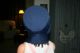 Antique Primitive Vintage Old Dark Blue Patty Paypal Size Amish Hat Bonnet Primitives photo 3
