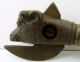 Rare Early Antique Folk Art Cast Iron Wood Handle Rams Cow Bull Head Can Opener Primitives photo 1