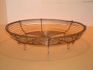 Vintage Old French Wire Wirework Pie Stand - Fruit / Bread / Basket photo