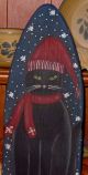 Primitive Hp Folk Art Winter Black Cat Mittens Scarf Hat Stretcher Primitives photo 1