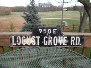 Early Humpback Street Sign Locust Grove Rd.  Vintage Street Sign photo