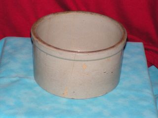 Antique Stoneware Salt Crock Has Patina Few Hairline Cracks Old Look 6 
