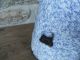 Antique 19th C.  Large Enamelware Coffee Pot Light Blue Swirl Sponge Graniteware Primitives photo 4