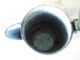 Antique 19th C.  Large Enamelware Coffee Pot Light Blue Swirl Sponge Graniteware Primitives photo 8