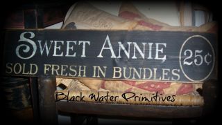 Primitive Black Sweet Annie Sign Wooden Aged To Perfection photo