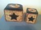 Primitive,  Americana,  Country,  Wood Crackled Canisters Primitives photo 1