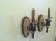 Primitive Americana,  Country,  Farmhouse Crackled,  Candle Sconces With Prim Candles Primitives photo 4