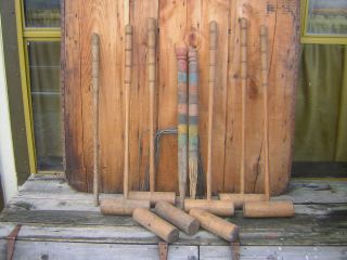 Antique Primitive Wooden Croquet Mallets ++ Other Game Accessories photo