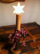 Primitive Electric Wooden Candle Stick With Rubber Star Bulb Primitives photo 1