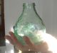 Antique Glass Fly Trap.  Old Fly Catcher.  Green Color Primitives photo 4