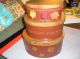 Fall Autumn Leaves Harvest Time Pumpkin Boxes Nesting Stacking Punch Needle Old Primitives photo 3