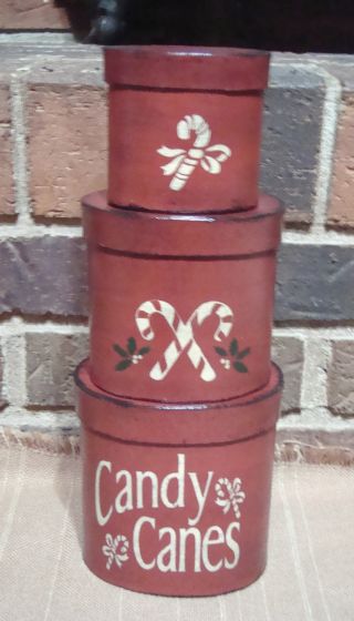 Primitive Style Holiday Christmas Pantry Shaker Boxes 