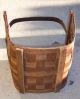 Huge Rare Primitive Kindling Gathering Wood Slat Basket 2 Inch Slats Primitives photo 3