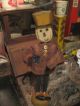 Primitive Scarecrow Wood And Metal Figure With Homespun Shirt Cute Fall Decor Primitives photo 1