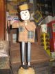 Primitive Scarecrow Wood And Metal Figure With Homespun Shirt Cute Fall Decor Primitives photo 2
