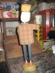 Primitive Scarecrow Wood And Metal Figure With Homespun Shirt Cute Fall Decor Primitives photo 3