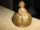 Antique Small Lady In Long Dress And Hat Brass Bell Great Item Heavy Primitives photo 4