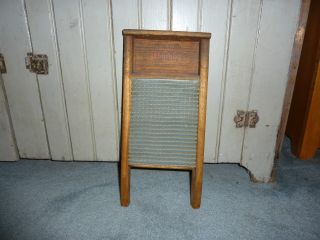 Rare Small Size Antique Walnut Washboard,  Cleveland Ohio Patent photo