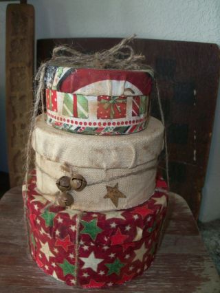 Vintage Inspired Stacking Christmas Pantry Boxes - - Set Of 3 photo