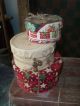 Vintage Inspired Stacking Christmas Pantry Boxes - - Set Of 3 Primitives photo 8
